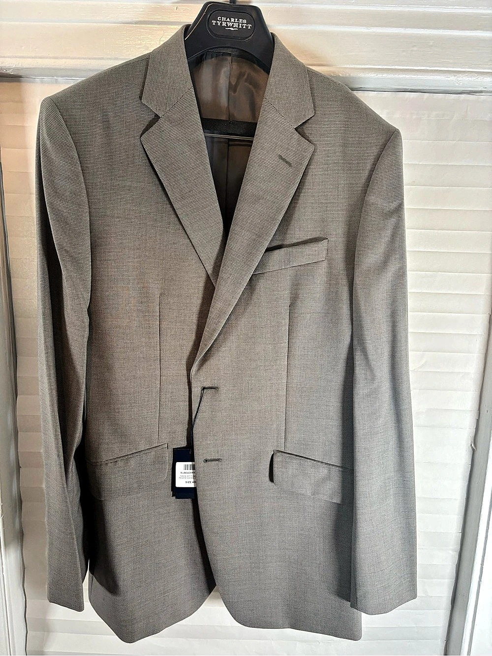 Charles Tyrwhitt Natural Slim Fit Two-Piece Panama Suit Men's Houndstooth Suit S